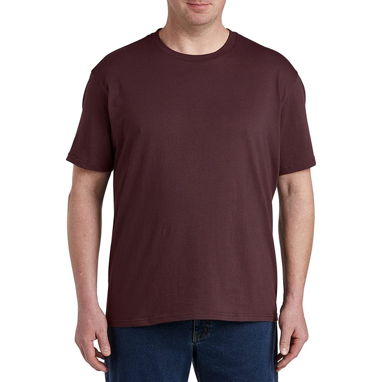   Essentials Men's Big & Tall 2-Pack Short-Sleeve Crewneck  T-Shirt w/ Pocket fit by DXL, Burgundy, 4X : Clothing, Shoes & Jewelry