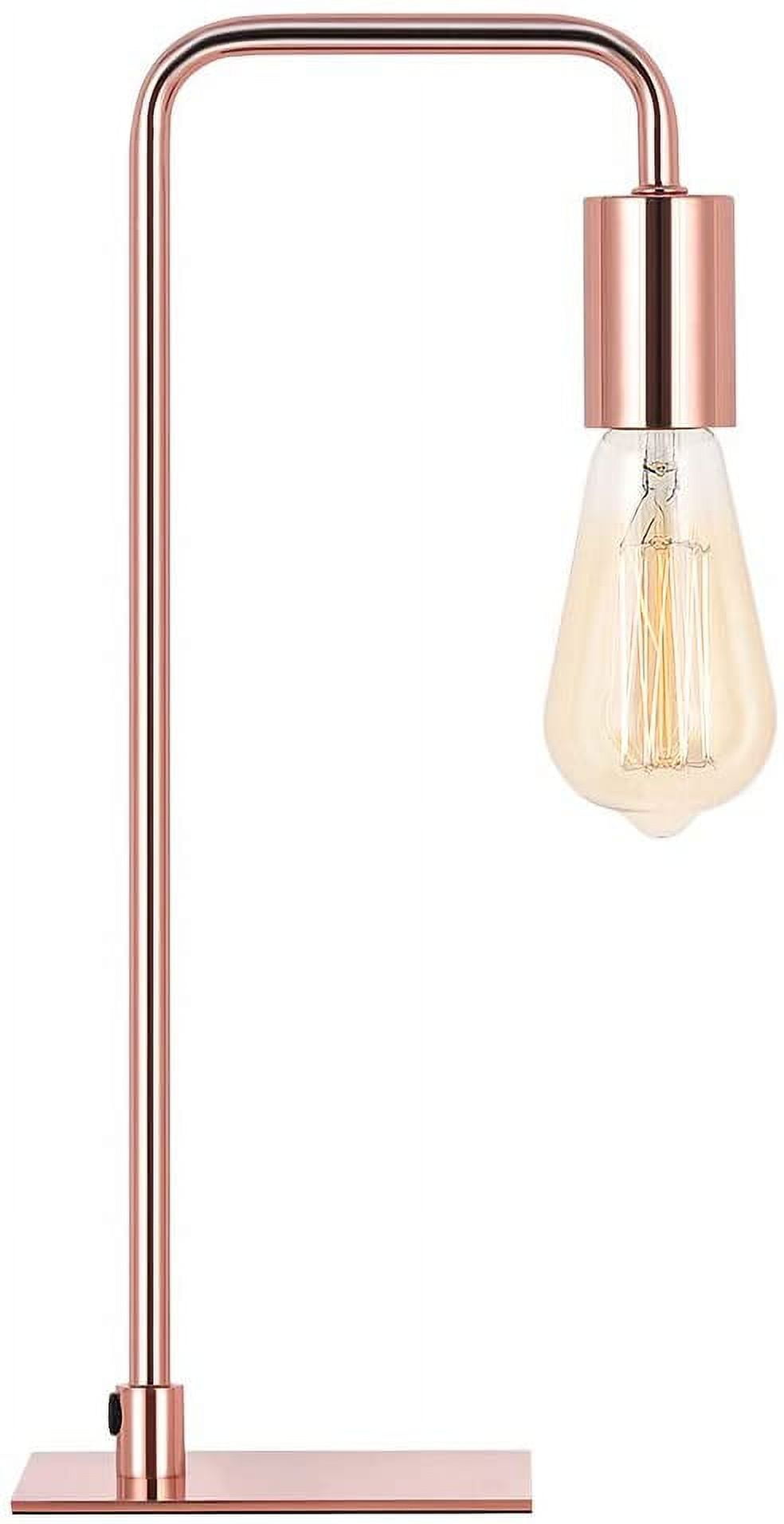 Stylish Industrial Lamp For Bedroom, Girls Room, Office, Dorm Room, Rose Gold