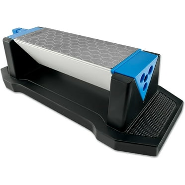 Diamond Knife Sharpening Stone, 3 Sides Premium Grit 400/1000/8000 Sharpener Plate Honing Stone Kit with Non-Slip Base for Sharpen Any Hardness Tools