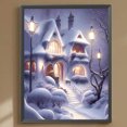 thumbnail image 3 of Pintura de diamante 5D DIY taladro redondo completo decoración de vista de calle nocturna nevada 30x40cm, 3 of 9