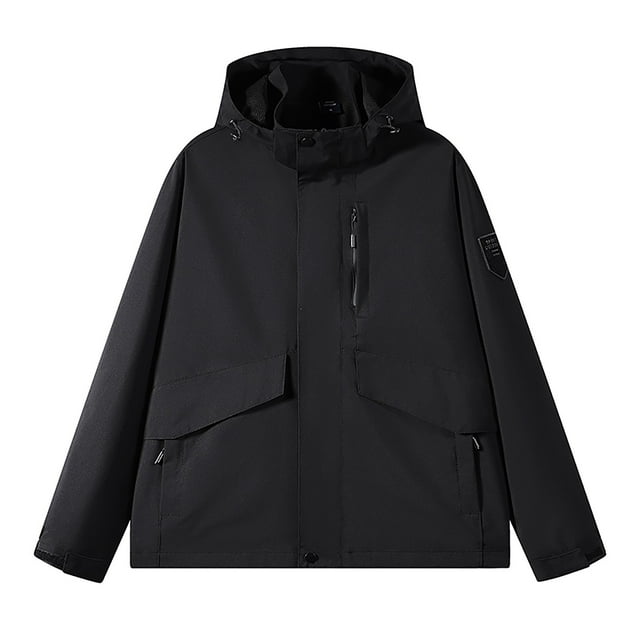 RXIRUCGD Manteau Veste Mode Ajustée à Capuche à Cordon avec Coutures pour Homme, Noir, Taille : S