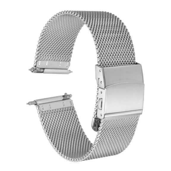 Uxcell Stainless Steel Mesh Watch Band 20mm Quick Release Metal Replacement Strap Adjustable for Men Women, Silver Tone