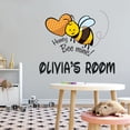 thumbnail image 2 of Personalized Name Animal Wall Decal Honey Bee with Heart Custom Name Bedroom Wall Decal for boys and girls Bee Honey Bee Mine Themed Kids Room Décor - Size: 20 In x 16 In, 2 of 5