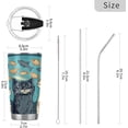 thumbnail image 3 of GZHJMY Cat Tumbler Stainless Steel Double Wall Vacuum Reusable Insulated Mug with Straw and Built-in Coaste for Cold and Hot Beverages, 12oz, 3 of 7