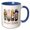 Blue/White, variant on 3drose, Creeping It Cozy. Jack-o-lantern, Teddy Bear, Magic Globe Funny Art, 15oz Mug