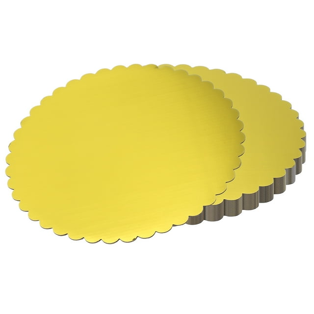 15pcs Cake Board Round, 10 inch Cake Circle Base Cake Plate Round Cardboard Base, Gold