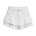 thumbnail image 3 of UQJfacai Girls Denim Skirt High Waisted Ruffle Tiered Mini Skirts Casual Stretchy A Line Jean Skort with Pockets 2-15 Years, 3 of 8