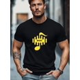 thumbnail image 2 of Men'S T-Shirt, Relaxed And Casual, Easy-Going Leisure, Men'S Summer Short-Sleeve T-Shirt with MUSIC Note Pattern, Plus Size, 2 of 5
