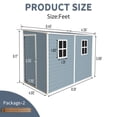 thumbnail image 7 of 4×8 FT Resin Outdoor Storage Shed with Floor, Weather Resistant Tool Shed with Lockable Door, Air Vent and Windows, Garden Cabinet Organization for Patio Backyard Lawn, Gray, 7 of 7