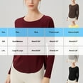 thumbnail image 3 of Going Out Tops for Women, Women's Round Neck Long Sleeve T Shirts Casual Solid Color Yoga Tunic Tops Basic Tees Fitted Comfy Regular Shirt, 3 of 5