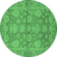 thumbnail image 1 of Ahgly Company Indoor Round Oriental Emerald Green Industrial Area Rugs, 6' Round, 1 of 4