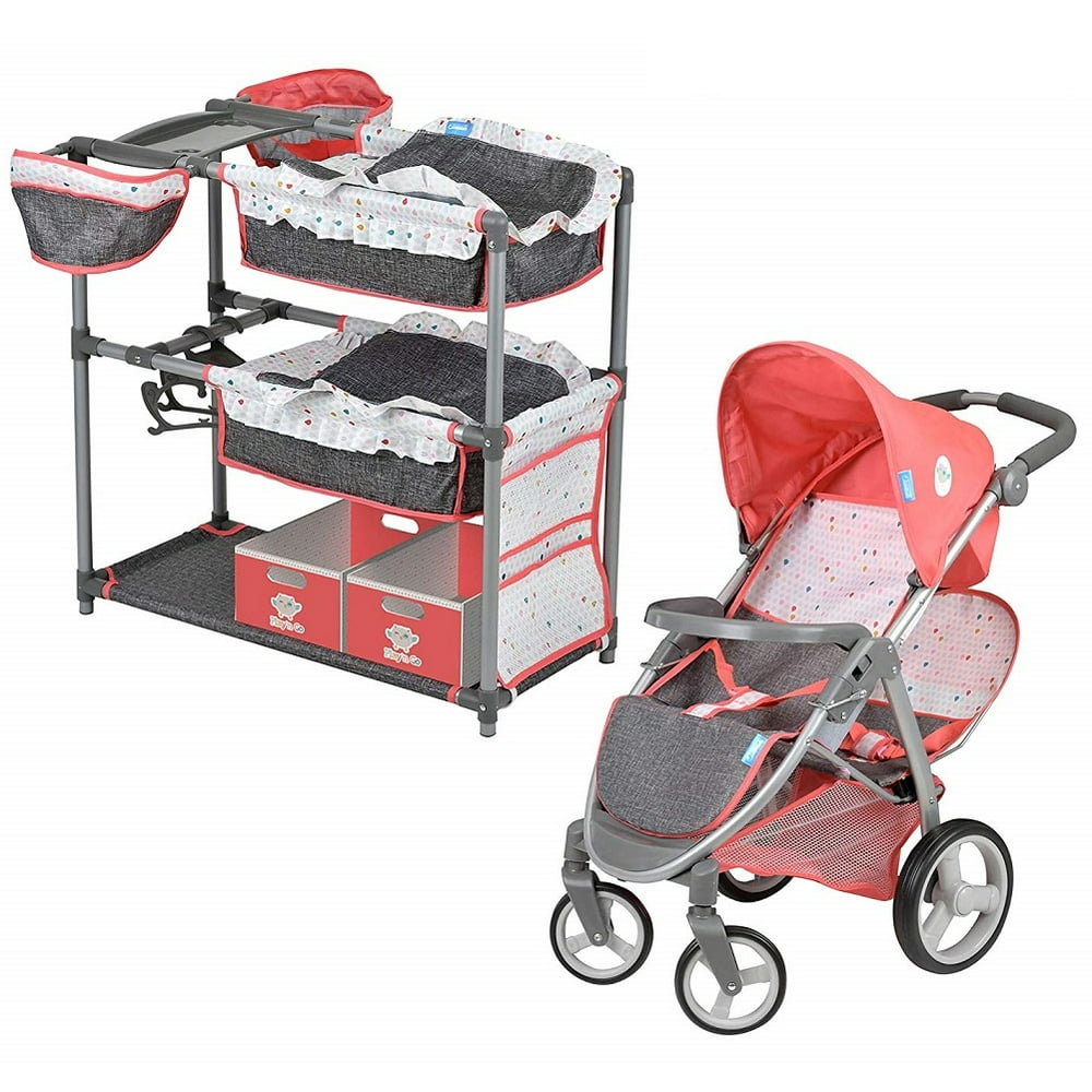 Hauck Twin Doll Play Set with Stroller and Changing Table