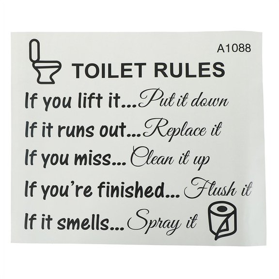 Toilet Rules Bathroom Removable Wall Sticker Vinyl Art Decals DIY Home Deco