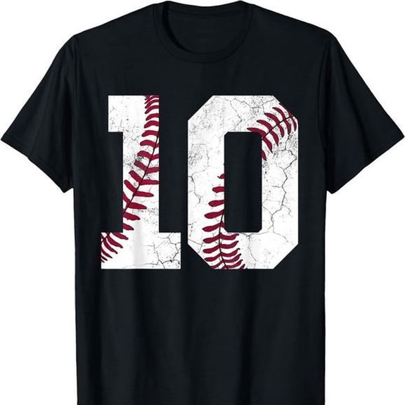 10th Birthday Gift Baseball Boys Kids Ten Number 10 2015 T-Shirt