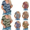 thumbnail image 5 of Women V-Neck Leopard Tops Summer T-Shirt Slim Casual Blouse Tops, 5 of 6