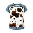 thumbnail image 4 of VNKIDY Womens Round Neck Short Sleeve Raglan TShirt With Cow Print Casual Western Style Relaxed Fit Top For Summer Daily Wear Versatile Top, 4 of 4