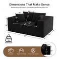 thumbnail image 4 of KeepCharm 67" Corduroy Boneless Loveseat Sofa, Memory Foam & Pocket Spring Cloud Couch, No Assembly Floor Sofa, Deep Seat Frameless Couch, Black, 4 of 8