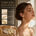 thumbnail image 4 of Long Teardrop Dangle Gold Plated Earrings for Women Hypoallergenic Drop Leverback Earrings Trendy Long Teardrop Dangle Earings for Jewelry Gifts, 4 of 12