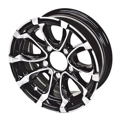 13x5 5-Lug on 4.5" RSR Aluminum Trailer Wheel - Black Inlay