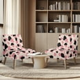 thumbnail image 3 of ZIATUBLES Armless Chair Slipcover Non-Slip Armless Accent Chair Slipcover Removable Stretch Spandex Machine Washable Modern Furniture Protector, Pink Black Cow Print Beige, 3 of 7