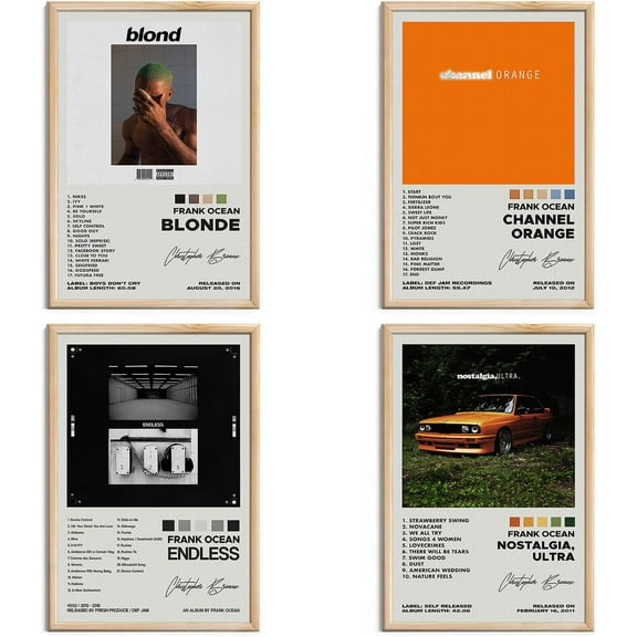 Album Cover Signed Posters Music Posters HD Prints Canvas Wall Art Posters Room Aesthetic Pictures Set of 4 for Bedroom Music Classroom Girls Dorm Wall Decor Art 8x10 inch Unframed