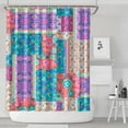 thumbnail image 2 of Waterproof Pioneer Pieced Patchwork Shower Curtain 72x84 Inch Bohemian Style Stitching Colorful Floral Polyester Unique Shower Curtain for Bathroom Hotel Home Decor with 12 Plastic Hooks, 2 of 5