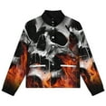 thumbnail image 4 of Jackets for Women Winter Coat Jackets Flannel Stand Collar Jacket(Dark Skull,Size:S-4XL), 4 of 7