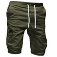 thumbnail image 2 of Abcnature Men's Athletic Shorts, Sports Gym Running Short Pants, Men's Sport Pure Color Bandage Casual Loose Sweats Drawstring Shorts, Cargo Casual Hiking Shorts Army Green M, 2 of 3