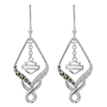 Pepper Earrings Harley-Davidson Women's Salt & Pepper Twist Embellished Drop Earrings HDE0471, Harley Davidson ()