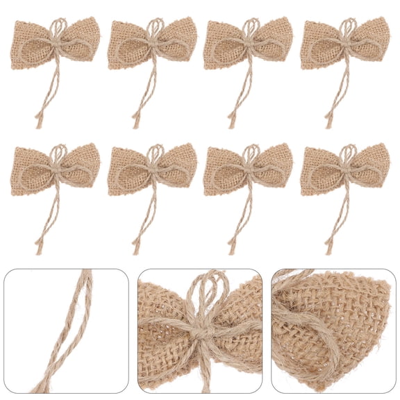 FENGGUIQU Rustic Brown Burlap Bow Set for Wreaths, Christmas Decorations, Crafts and Projects - 12 Pieces
