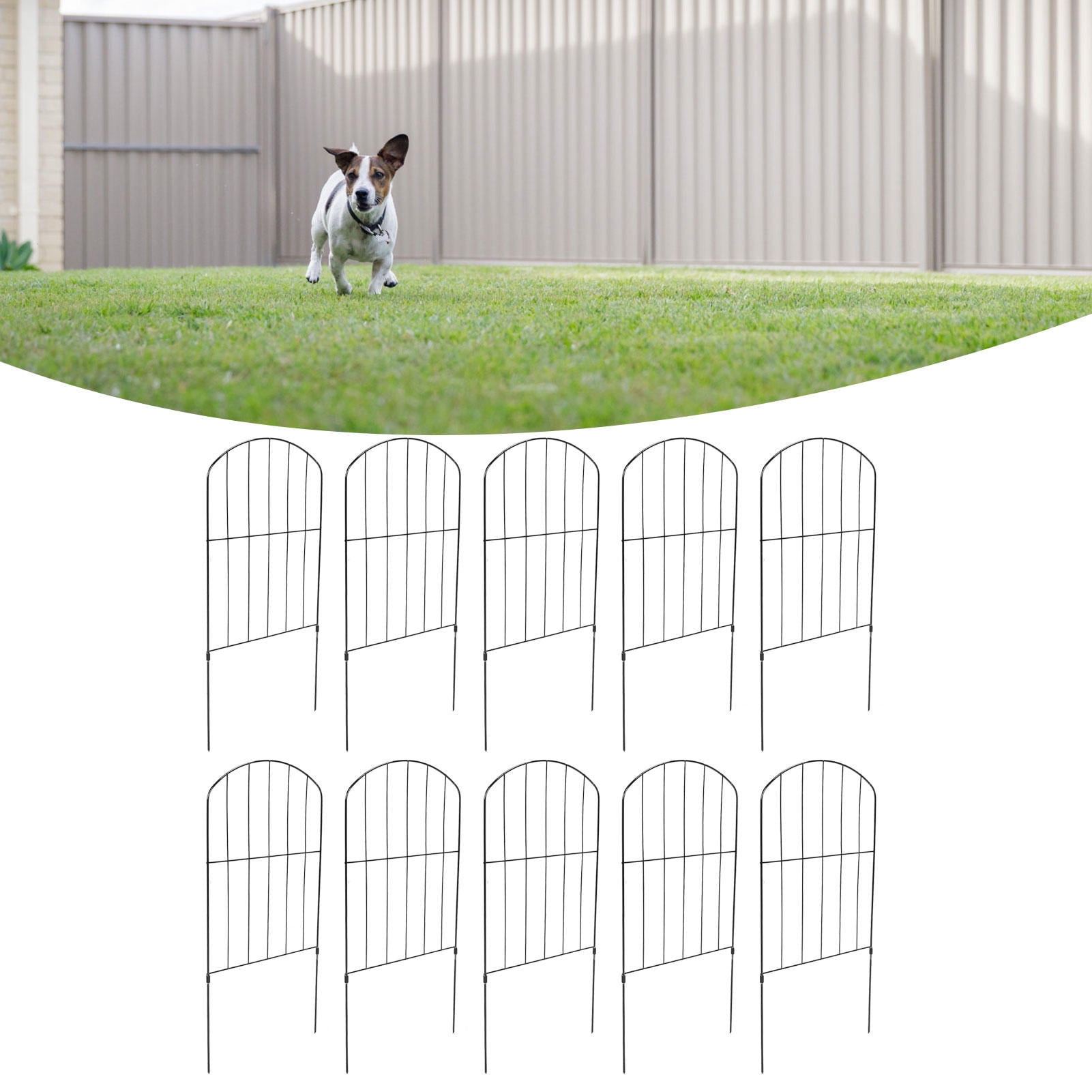 YAHHU Decorative Arched Metal Pet Fence – Easy‑Assembly Garden & Patio Barrier, 13.4”×16.9”, 2.4” High, 6 lb, Flexible & Reconfigurable