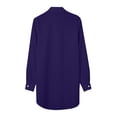 thumbnail image 5 of YVNAURA Women’s Long Sleeve Casual Tunic Tops Lightweight Loose Fit Blouses Crewneck Side Split Hem Flowy Work Shirts for Office Daily, Blue,L, 5 of 5