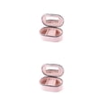 thumbnail image 2 of Sonducket Pendientes de joyería para mujer, caja de almacenamiento de exhibición de cuero PU con espejo, bolsa de maquillaje, caja de lápices Rosa 2Conjunto, 2 of 6