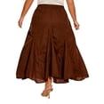 thumbnail image 5 of Beautybatik Brown Women Cotton Boho Gypsy Long Maxi Godet Flare Skirt 1x, 5 of 6