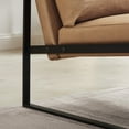 thumbnail image 5 of Modern PU Leather Accent Chair Arm Chair with Extra-Thick Padded Backrest and Seat Cushion, Slant Back Sofa Chair with Non-Slip Adsorption Feet and Metal Frame for Living Room Bedroom, Camel, 5 of 7