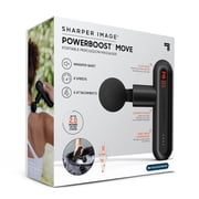 Sharper Image® Powerboost Move® Deep Tissue Portable Percussion Massager, Massage Gun w/ 4 Attachments, Whisper Quiet Operation, Variable Strength Full Body Recovery, Rechargeable