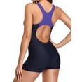 thumbnail image 6 of Womens Boyleg One Piece Swimsuits Bathing Suit with Shorts Competition Racerback Athletic Swimwear Teens Girl, 6 of 6