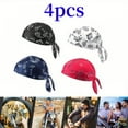 thumbnail image 2 of 4 Pcs Do Rag Skull Cap Camo Bandana Dew Rags for Men Sweat Wicking Beanie Hard Hat Liners for Cycling Motorcycle momma, 2 of 7