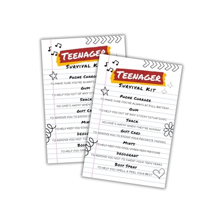 Teenage Survival Kit Tags Gift 30pk 4x6 Postcard Size Gift DIY for Parents Teen Care Package How To Survive Mom of Teacher Back to School