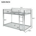 thumbnail image 6 of Nmkwnr Twin over Twin Metal Bunk Bed for Home, Bedroom, Low Bunk Bed with Ladder, Silver, 6 of 9