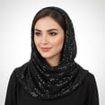 thumbnail image 5 of Yvsxxv Black Sequin Head Wrap Bandana, Sparkly Fashion Hair Scarf, 16.54*17.72inch, 5 of 7