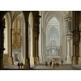 thumbnail image 2 of Dirck Van Delen 18x14 Gold Ornate Wood Frame and Double Matted Museum Art Print Titled - Interior of a Gothic Church (1641), 2 of 4