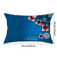 Blue Christmas Velvet Printed Lumbar Pillow Covers And Sofa Cushion