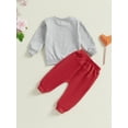 thumbnail image 4 of Suealasg Baby Boy 2Pcs Fall Clothes 1T 2T 3T 4T Toddler Boy Casual Valentine's Day Outfits Long Sleeve Letter Heart Truck Print Sweatshirt Sweatpants Sets, 4 of 8