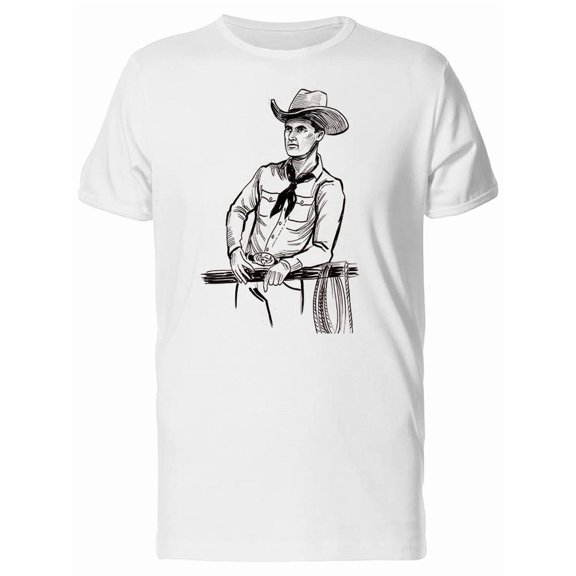 Vintage Cowboy Sketch Tee Men's -Image by Shutterstock