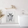 thumbnail image 3 of Funny Scottish Highland Cow Wall Art, Black and White Canvas, Rustic Farmhouse Style Decor Ready To Hang (8" W x 10" H), 3 of 8