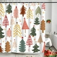 thumbnail image 4 of Merry Christmas Shower Curtain Tree Set, Xmas New Year Holiday Winter Snowflake Pattern Shower Curtains for Bathroom Decor Washable Durable Fabric Polyester Waterproof with 12 Hooks, 72x72 Inch, 4 of 6