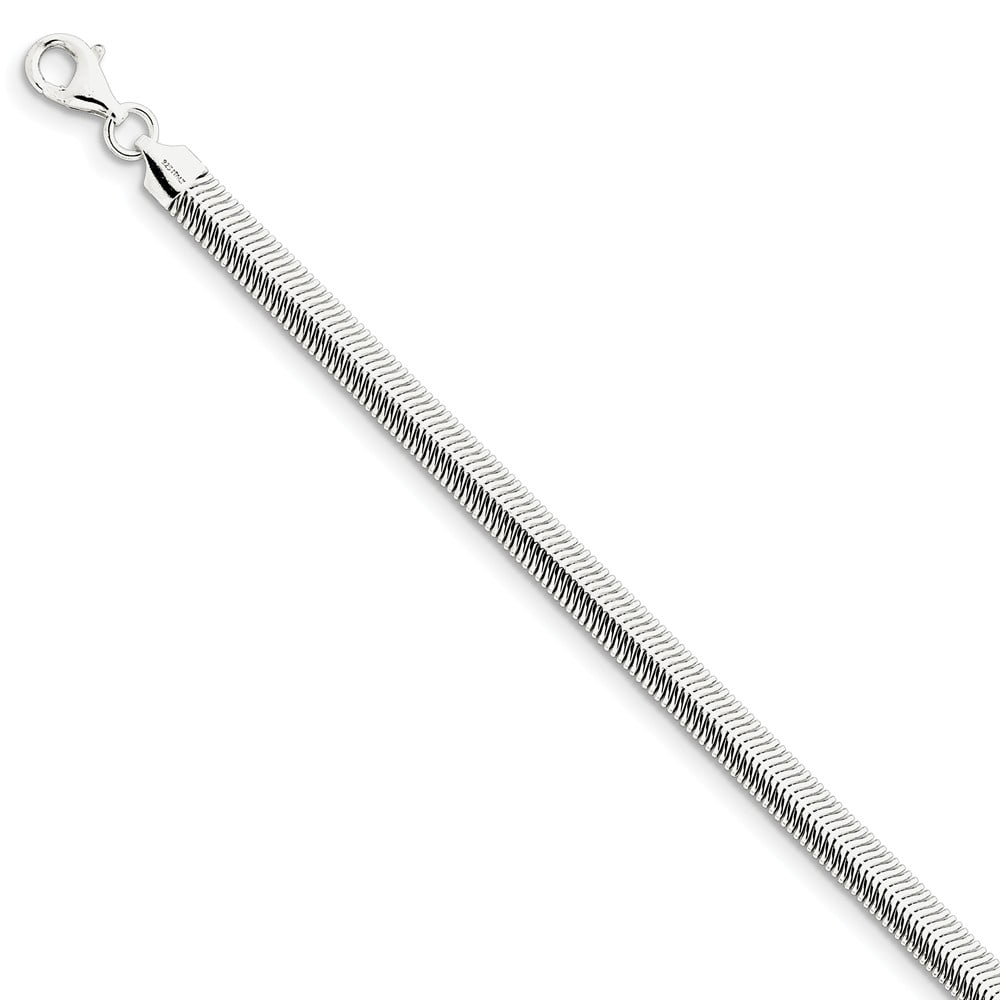 Sterling 20in Silver 6.25mm Flat Oval Snake Necklace Chain Sterling 20in Silver 6.25mm Flat Oval Snake Necklace Chain