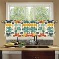 thumbnail image 4 of Yayeee Kitchen Curtains Tier Set of 2 Light Filtering 57"x36" Over Sink Window Panels, Beige Clover Pattern, 4 of 7