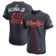 thumbnail image 1 of Camiseta clásica de béisbol azul marino de Ronald Acuña Jr. de los Atlanta Braves, con número de estrella bordado.-XL, 1 of 2